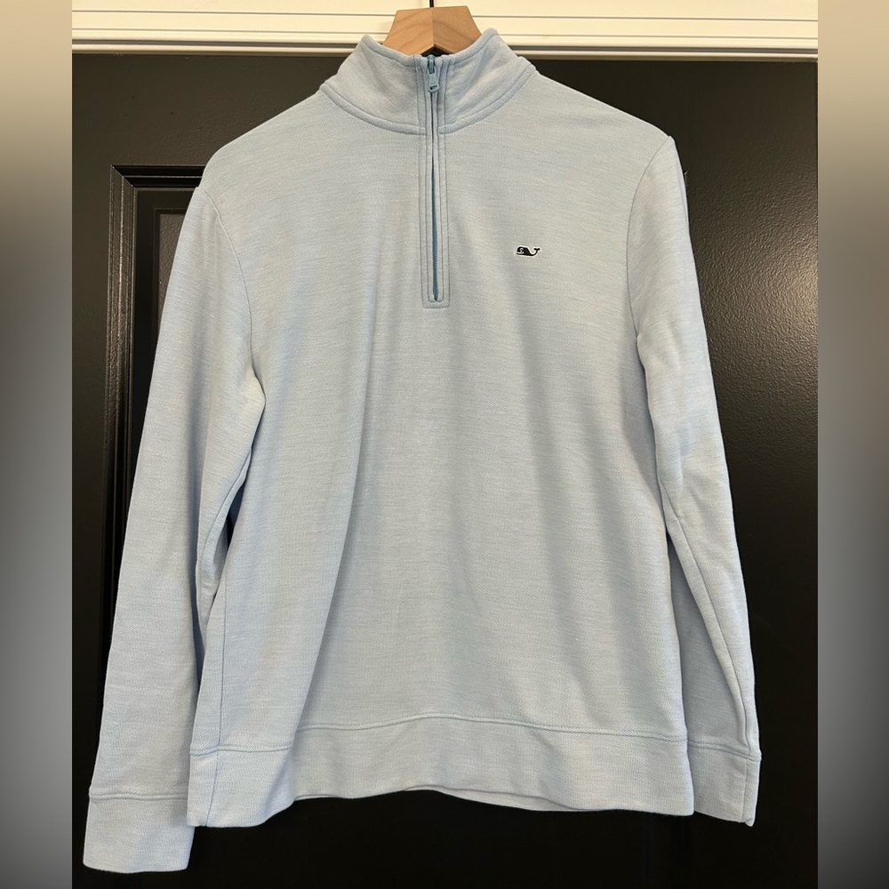 Vineyard Vines Sky Blue Zip-Up pull over 100% Pima cotton top size Small